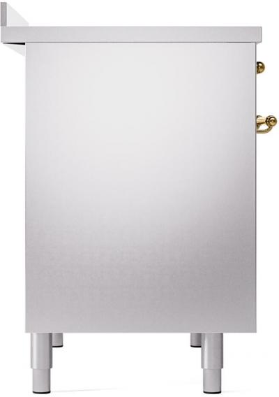 40" ILVE Nostalgie II Electric Freestanding Range in Stainless Steel with Brass Trim - UPDI406NMP/SSG