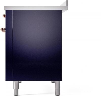 48" ILVE Nostalgie II Electric Freestanding Range in Blue with Copper Trim - UPI486NMP/MBP