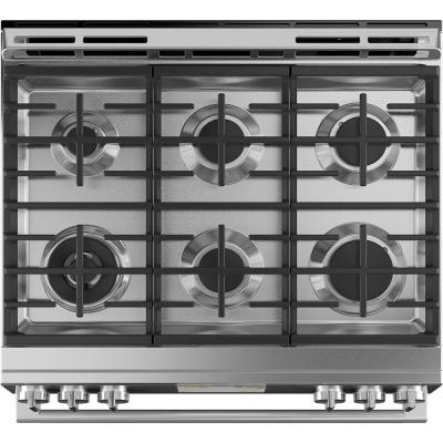 30" Café 5.7 Cu. Ft. True Convection 6-Burner Slide-In Dual Fuel Range - CC2S900M2NS5