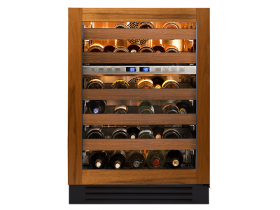 24" True Residential 5.28 Cu. Ft. Overlay Glass Left-Hinge Undercounter Wine Cabinet - TWC-24DZ-L-OG-C