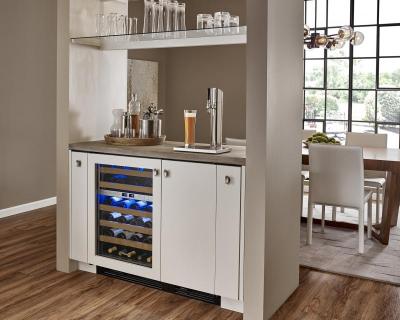 24" True Residential 5.28 cu. ft. Overlay Panel Right-Hinge Undercounter Wine Cabinet - TWC-24DZ-R-OP-C