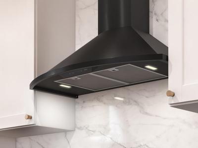 36" Zephyr Core Collection Savona Wall Mount Range Hood in Black Stainless Steel - ZSA-M90FBS