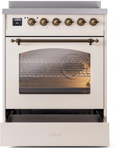 30" ILVE Nostalgie II Electric Freestanding Range in Emerald Green with Bronze Trim - UPI304NMP/AWB