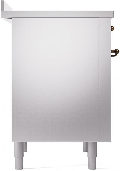 36" ILVE Nostalgie II Electric Freestanding Range in Stainless Steel with Bronze Trim - UPI366NMP/WHC