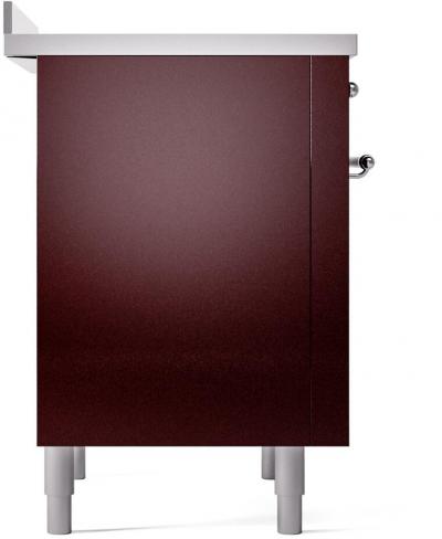 36" ILVE Nostalgie II Electric Freestanding Range in Burgundy with Chrome Trim - UPI366NMP/BUC