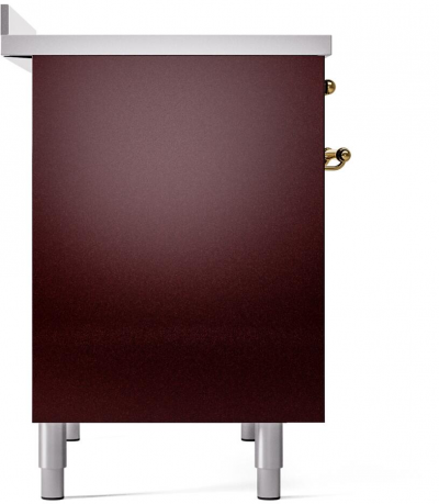 40" ILVE Nostalgie II Electric Freestanding Range in Burgundy with Brass Trim - UPDI406NMP/BUG