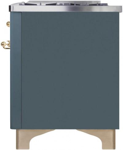 40" ILVE Majestic II Dual Fuel Natural Gas Freestanding Range in Blue Grey with Brass Trim - UMD10FDNS3/BGG NG