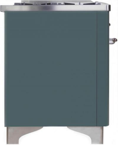 40" ILVE Majestic II Dual Fuel Natural Gas Freestanding Range in Blue Grey with Chrome Trim - UMD10FDNS3/BGC NG