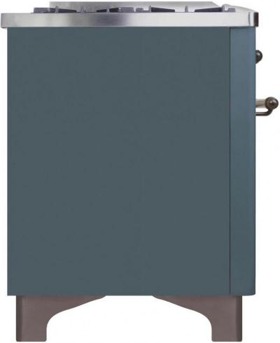 36" ILVE Majestic II Dual Fuel Natural Gas Freestanding Range in Blue Grey with Bronze Trim - UM09FDNS3/BGB NG