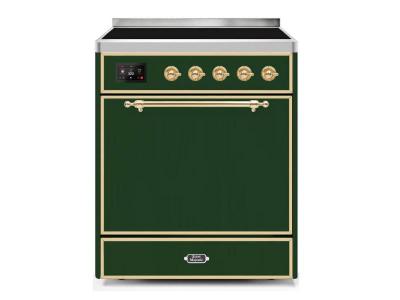 30" ILVE 4 Cu. Ft. Majestic II Electric Freestanding Range with Brass Trim - UMI30QNE3/EGG