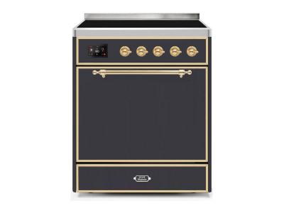 30" ILVE 4 Cu. Ft. Majestic II Electric Freestanding Range with Brass Trim - UMI30QNE3/MGG