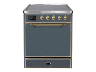 30" ILVE 4 Cu. Ft. Majestic II Electric Freestanding Range with Brass Trim - UMI30QNE3/BGG