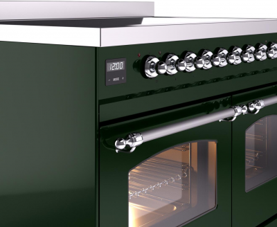 40" ILVE Nostalgie II Electric Freestanding Range in Emerald Green with Chrome Trim - UPDI406NMP/EGC