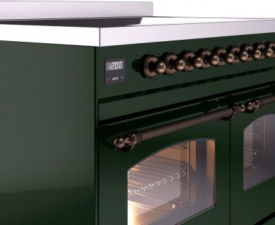 40" ILVE Nostalgie II Electric Freestanding Range in Emerald Green with Bronze Trim - UPDI406NMP/EGB