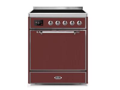 30" ILVE 4 Cu. Ft. Majestic II Electric Freestanding Range with Chrome Trim - UMI30QNE3/BUC