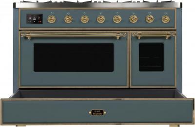 48" ILVE 5.02 Cu. Ft. Majestic II Dual Fuel Liquid Propane Freestanding Range with Copper Trim - UM12FDNS3/BGP LP