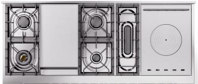 60" ILVE Nostalgie II Dual Fuel Natural Gas Freestanding Range in Matte Graphite with Chrome Trim - UP60FSNMP/MGC NG