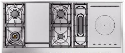 60" ILVE Nostalgie II Dual Fuel Natural Gas Freestanding Range in Stainless Steel with Bronze Trim - UP60FSNMPSSB