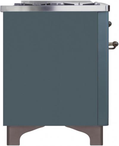 40" ILVE Majestic II Dual Fuel Liquid Propane Freestanding Range with Bronze Trim - UMD10FDNS3/BGB LP