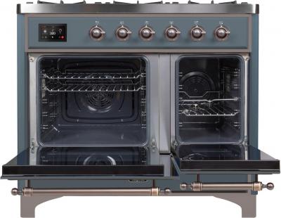 40" ILVE Majestic II Dual Fuel Liquid Propane Freestanding Range with Copper Trim - UMD10FDNS3/BGP LP