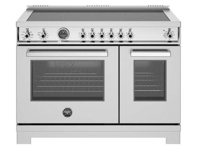 48" Bertazzoni Induction Range with 6 Heating Zones and Cast Iron Griddle - PRO486IGFEPXT