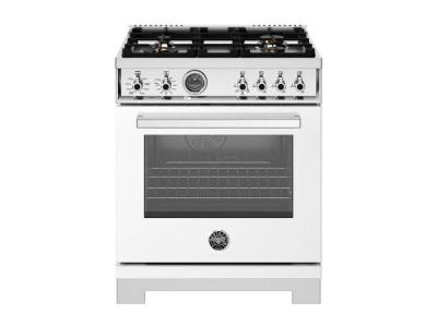 30" BERTAZZONI Professional Series Freestanding Dual Fuel Range with 4 Brass Burners - PRO304BFEPBIT