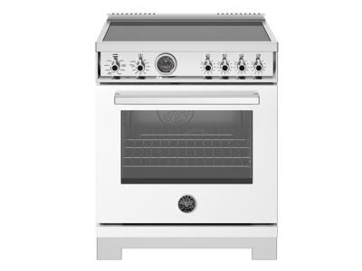 30" Bertazzoni Induction Range With 4 Heating Zones In White - PRO304IFEPBIT