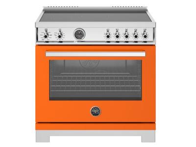 36" Bertazzoni Professional Series Induction Range With 5 Heating Zones In Orange - PRO365ICFEPART