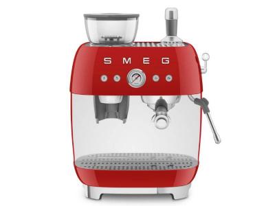 SMEG Retro Style Espresso Manual Coffee Machine in Red - EGF03RDUS