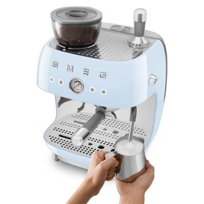 SMEG Retro Style Espresso Manual Coffee Machine in Pastel Blue - EGF03PBUS