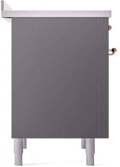 36" ILVE Nostalgie II Electric Freestanding Range in Matte Graphite with Copper Trim - UPI366NMP/MGP