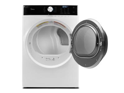 27" Midea 8.0 Cu. Ft. Front Load Dryer in White - MLE52N3AWW