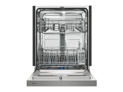 24" Midea 52 dBA Front Control Dishwasher with Interior Light - MDF24P2BST