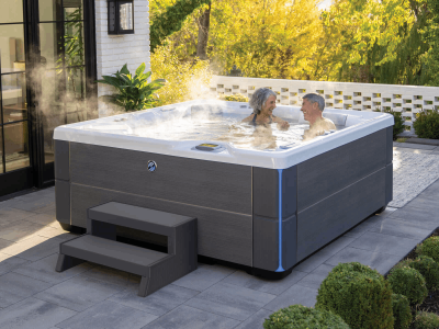 HotSpring Highlife Collection 5 Seat Hot Tub with Brushed Nickel Cabinet - Aria-BN-AW