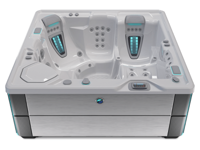 HotSpring Highlife Collection 5 Seat Hot Tub with Brushed Nickel Cabinet - Aria-BN-IG