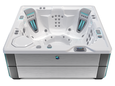 HotSpring Highlife Collection 6 Seat Luxury Spa with Brushed Nickel Cabinet - Vanguard-BN-AW