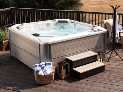 HotSpring Hot Spot Collection 7 Seat Spa in Almond Cabinet - Rhythm-AL-AW