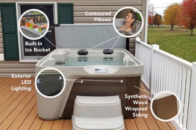 Freeflow Spas 4 Person Azure Premier Spa With Charcoal Cabinet - Azure Premium Charcoal (S)