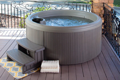 Freeflow Spas 5 Person Aptos Premier Spa with Coastal Gray Cabinet - Aptos Premier Coastal Gray (AW)