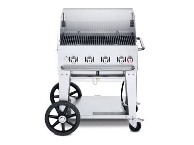 30" Crown Verity Liquid Propane Windguard Pkg Mobile Grill - CV-MCB-30WGP