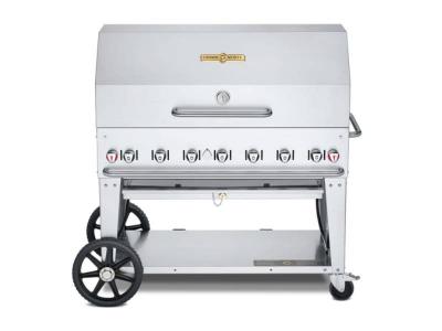 48" Crown Verity Single Inlet Bulk Propane Dome Package Mobile Grill - CV-MCB-48-SI-BULK-RDP