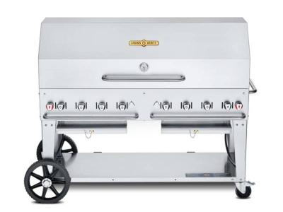 60" Crown Verity Single Inlet Bulk Propane 1 Dome Package Mobile Grill - CV-MCB-60-SI-BULK-1RDP