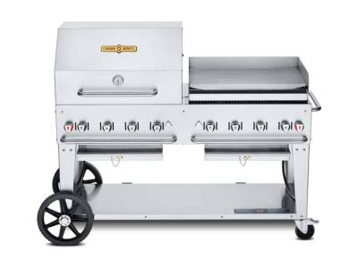 60" Crown Verity Single Inlet Bulk Propane Dome & Griddle Package Mobile Grill - CV-MCB-60-SI-BULK-RGP