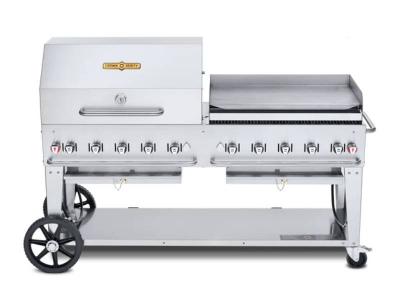 72" Crown Verity Liquid Propane Dome & Pro Griddle Package Mobile Grill  - CV-MCB-72RGP-LP