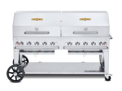 72" Crown Verity Single Inlet Bulk Propane Dome Package Mobile Grill - CV-MCB-72-SI-BULK-RDP