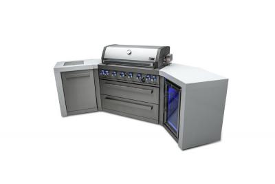 Mont Alpi 6 Burner Deluxe Island With 45 Degree Corners and a Fridge Cabinet - MAi805-D45FC