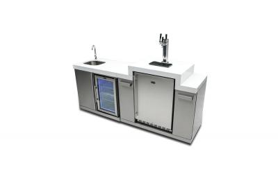 Mont Alpi Beverage Center and Kegerator with White Granite Surfaces - MA-BEVKEG