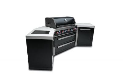 Mont Alpi 805 Island Grill with 45 degree Corners in Black Stainless Steel - MAi805-BSS45