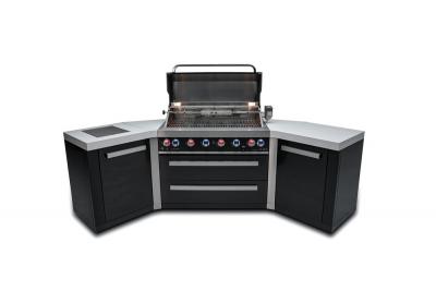 Mont Alpi 805 Island Grill with 45 degree Corners in Black Stainless Steel - MAi805-BSS45