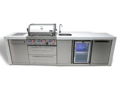 Mont Alpi 4 Burner Deluxe Island With Beverage Center - MAi400-DBEV